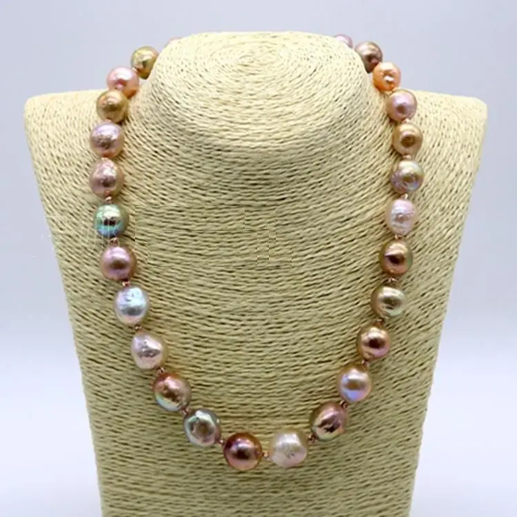 

New nature 12-15mm MultiColor south sea baroque pearl necklace 18''