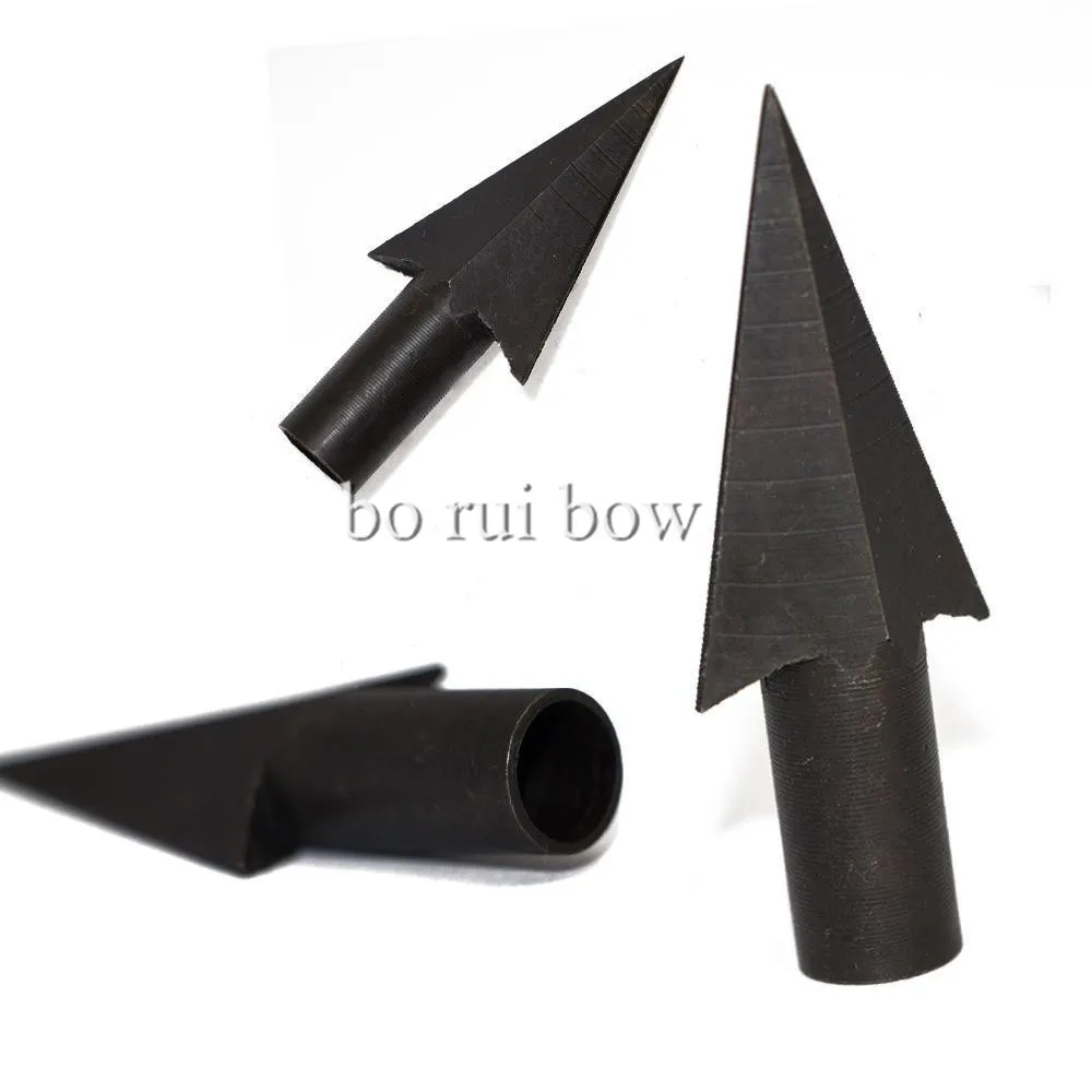 

6PCS wood arrow iron arrow tip hunting archery target focus point