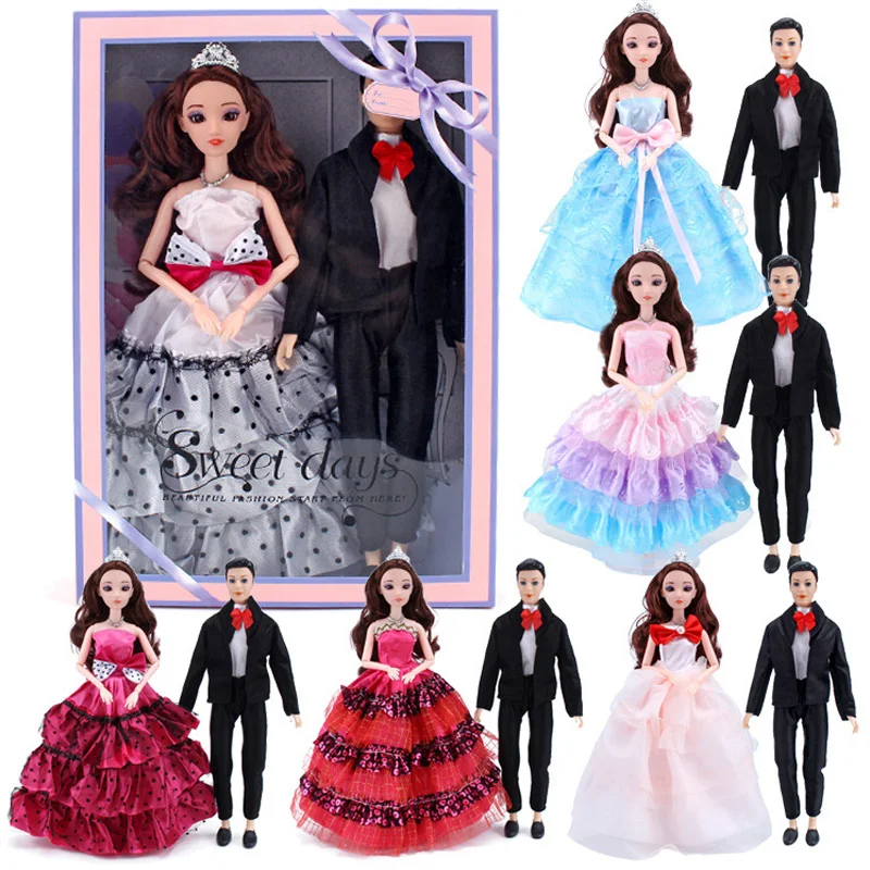 

30cm 2pcs/lot Doll Toys Unique Gifts Cute Girls Toys Princess one male and one female Dolls Toys Children Christmas Gift