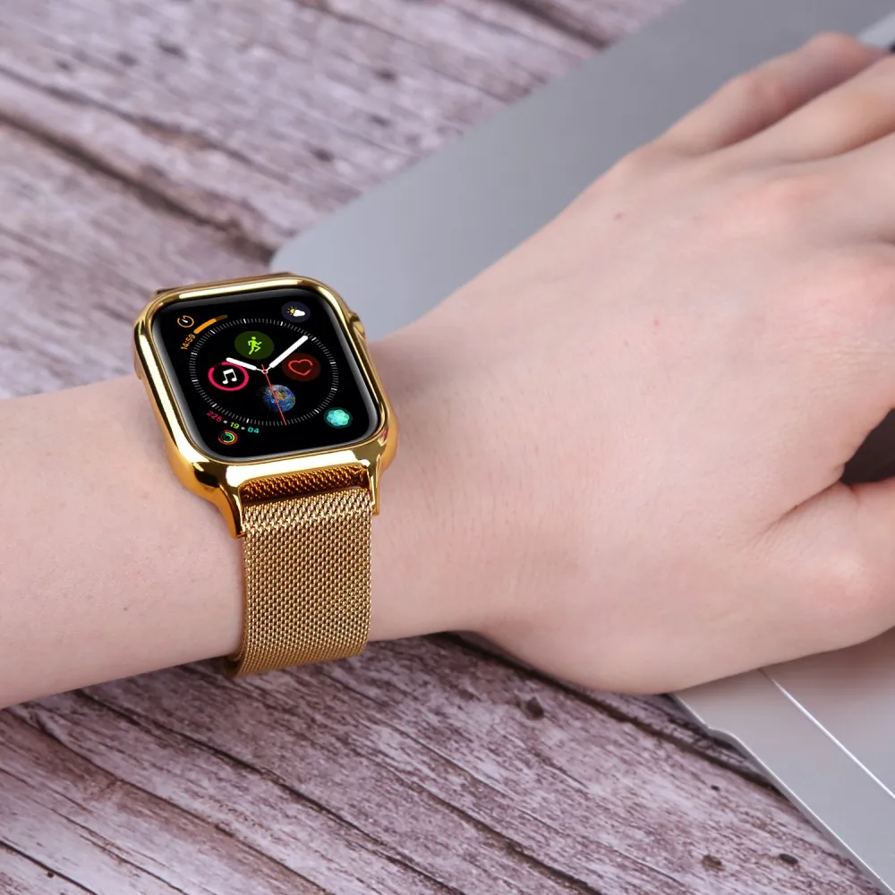 Металлический чехол с магнитной Миланской петлей для часов Apple Watch Series 4, 40 мм, 44 мм, ремешок для браслета iWatch 4