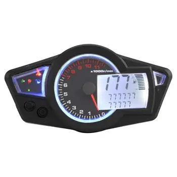 

DC 12V Motorcycle Large Displacement Retrofit LCD LCD instrument 11000 tachometer LED mileage speed kilometer table