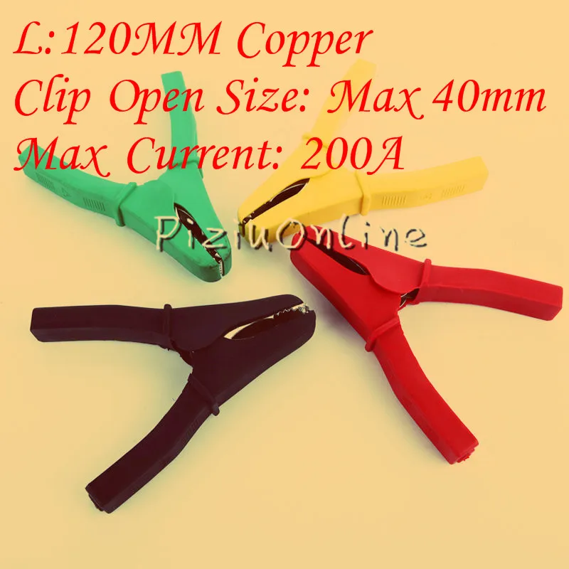 

1PCS YT158 Electrical Clamp Tester Probe 200A 120mm Copper Alligator Clip Cable Wire Battery Crocodile Clips Free Shipping