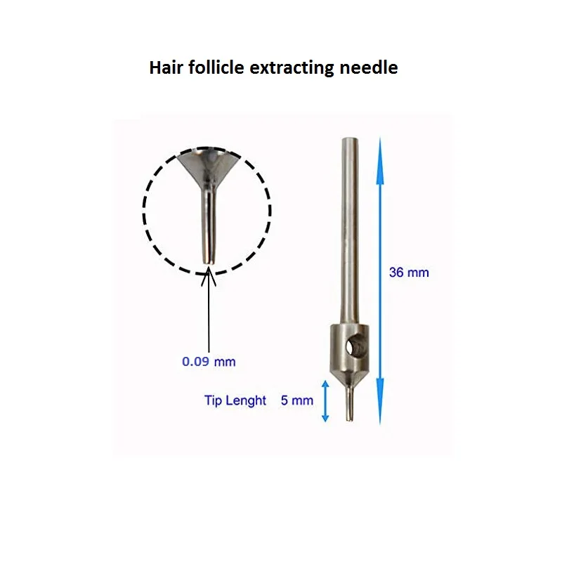 Машинка для маникюра, аппарат для маникюра, FUE волосяные фолликулы экстрактор без рубцов лечение без волос имплантированные волосы посадки волос бровей Макияж инструменты - Цвет: 36mm needle 0.09mm