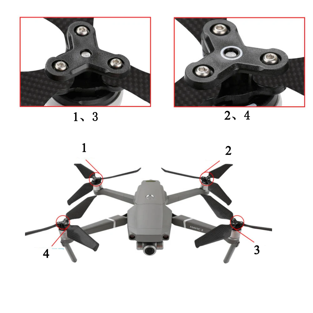 Hélice de Fibra Trefoil para Mavic Carbono Completa Zoom Liberação Rápida Dobrável 8743 Redução Ruído pá Dji Acessórios 2pro - - Image 3