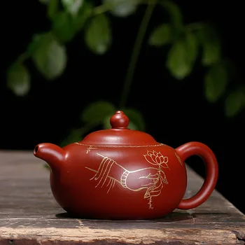 

230ML Undressed ore dahongpao purple clay teapot handpaint handmade kettle creative drinkware