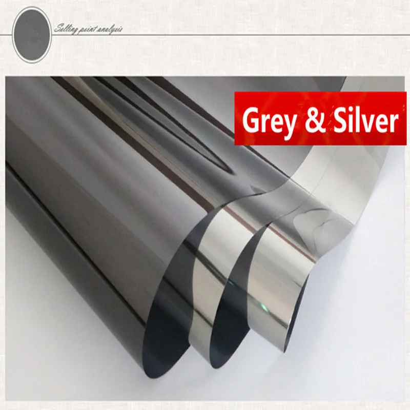 

152cm*600cm Grey&Silver Window Tint One Way Mirror Window Film Solar Tint Reflective House Decor 60''x236.22''