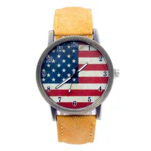 Приятно! Мужская Открытый Отдых навигаторы для туристов Для женщин флаг США Узор Кожаный ремешок Аналоговый Vogue наручные Компас nx