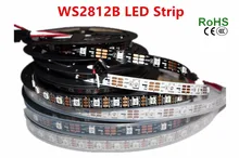 1 м/5 м WS2812B Smart led pixel газа, Черный/Белый PCB, 30/60/144 светодиодов/м WS2812 IC; WS2812B/М 30/60/144 пикселей, IP30/IP65/IP67 DC5V
