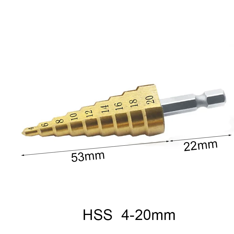 3 шт. 4-12 мм 32 мм большой из быстрорежущей стали ступенчатый конусный набор инструментов для сверления титановые сверла резец для отверстий прочное металлическое сверло с покрытием
