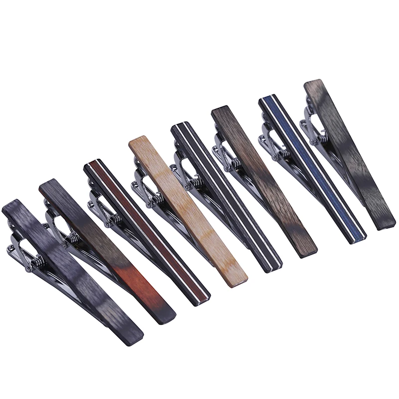 Buy 8pcs/Lot New Mixed Mens Wood Tie Bar Clip Set from