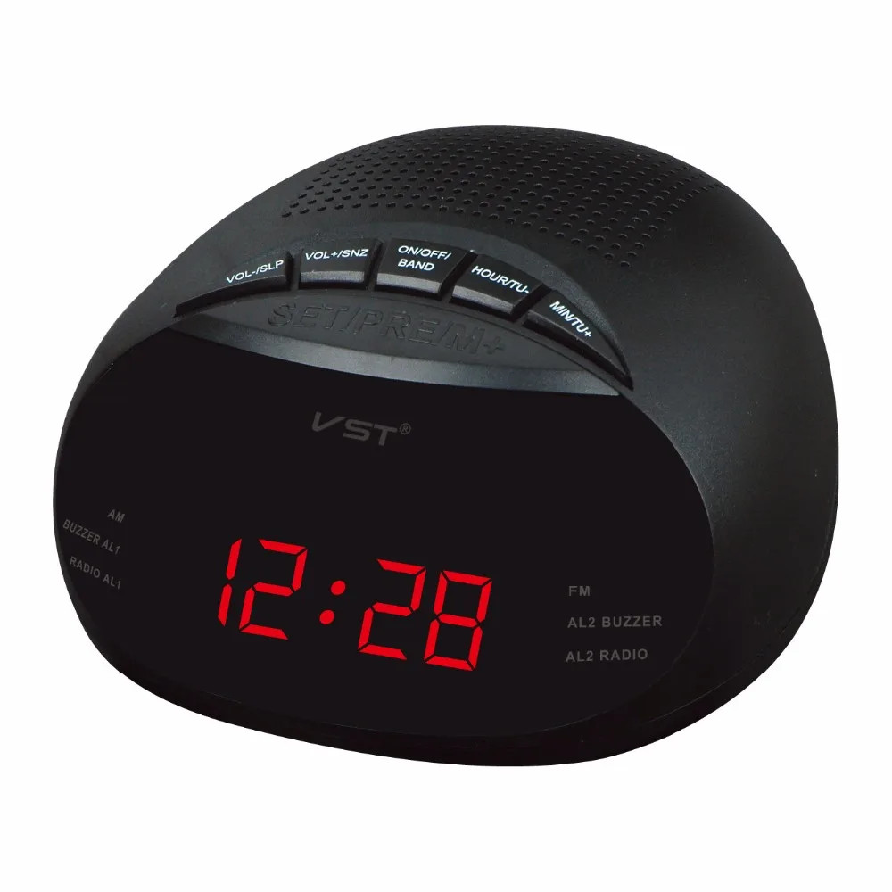 

220V AM/FM Radio Clock with USB Led Digital alarm clock Electronic Table watch desk clock Nixie Snooze Wake up to Radioo Buzzer