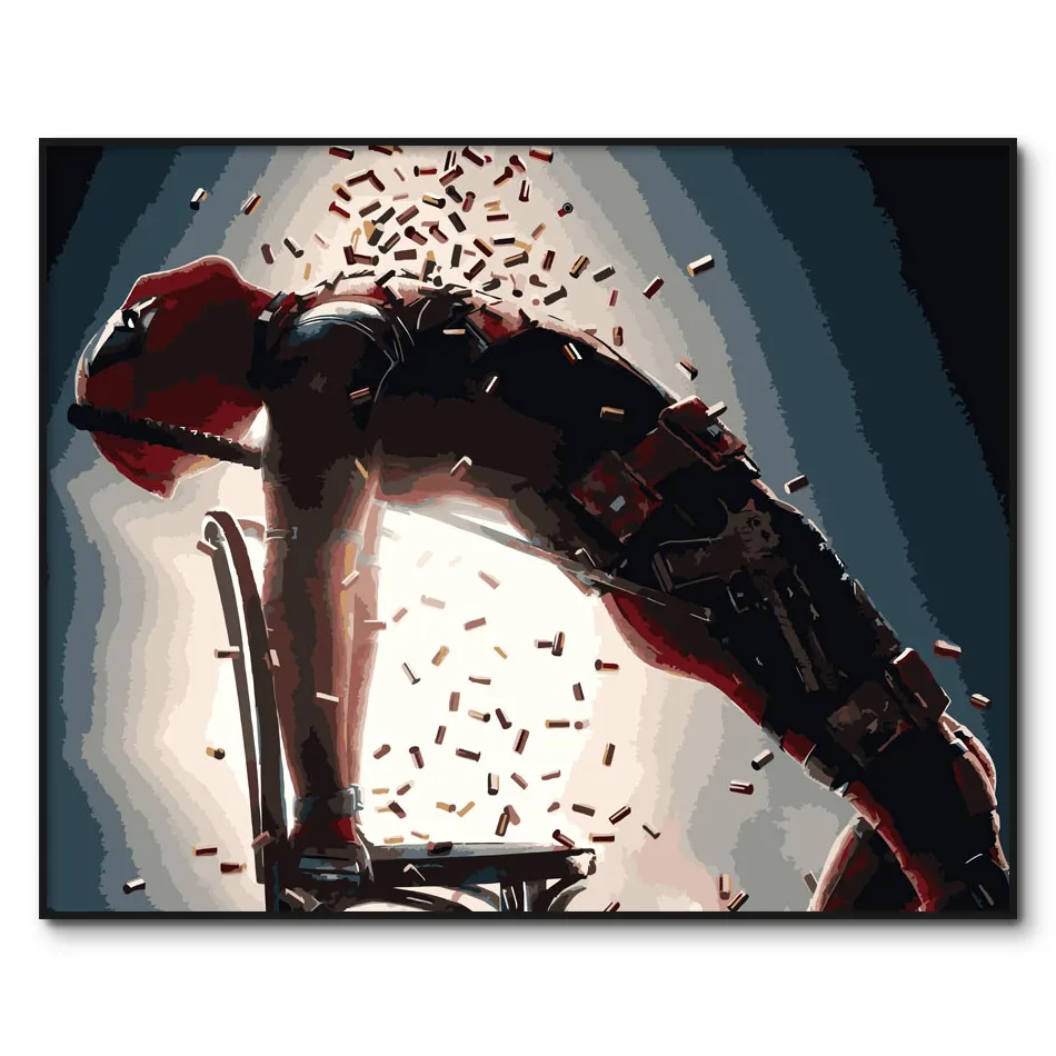 Картина по номерам для взрослых Deadpool рисунок искусственное масло на холсте