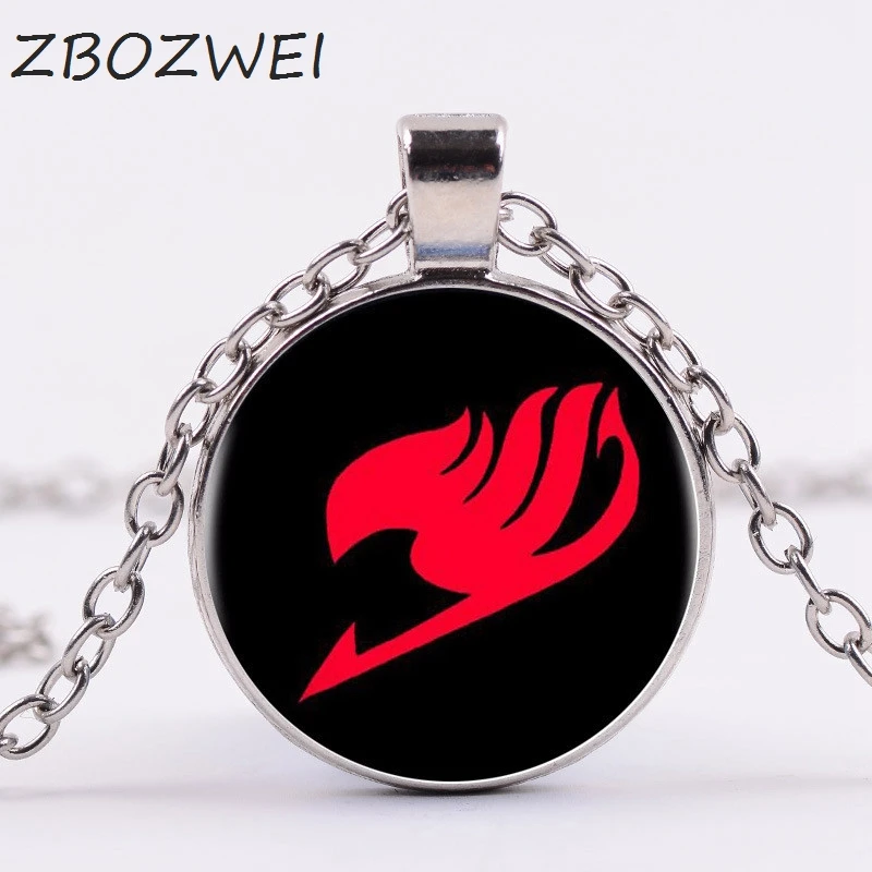 

3/Color Styles Fairy Tail Necklace Glass Dome Pendant Necklaces Women Game Anime Jewelry Wholesale