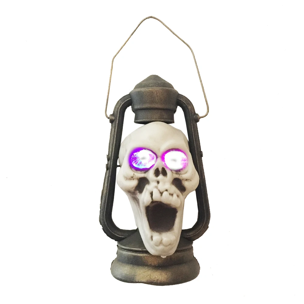 Хэллоуин реквизит светодиодный фонарик с черепом с красным светодиодный свет глаза пластик для украшения ужасов Хэллоуин
