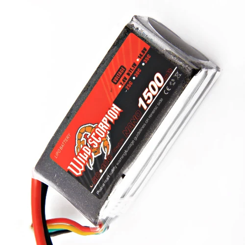 Wild scorpion 11 1v 1500mah 25c 3s lipo battery pack for 250 rc