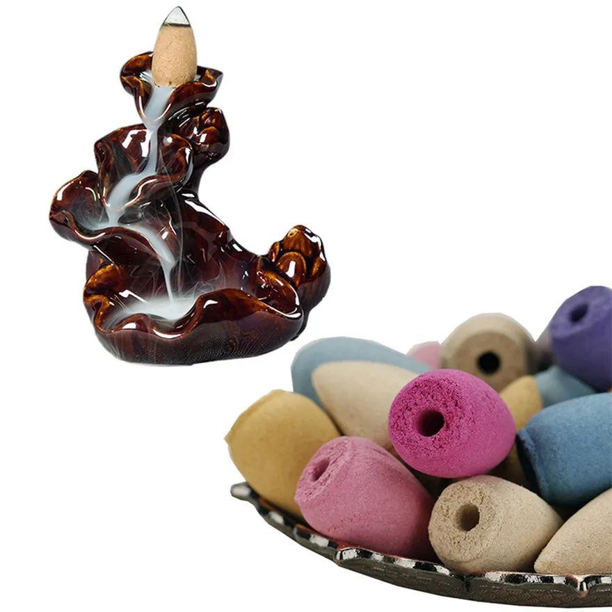 

50pcs Smoke Tower Cone Bullet Backflow Incense Hollow Cones Lavender Best Pop Soothing spirits and purify the air #1226 A1#