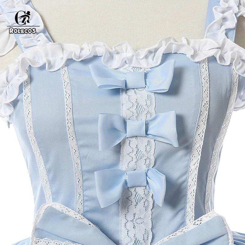 ROLECOS Sweet Dresses - OP Princess Cosplay Classic Dress JSK Victorian Grown Girls Vintage Costume - Pink White Bow Variant image 2