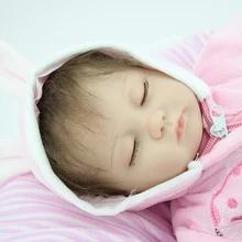 1" силиконовые куклы Reborn Baby очень мягкие Спящая девочка кукла ручной работы Реалистичные модные детские подарки
