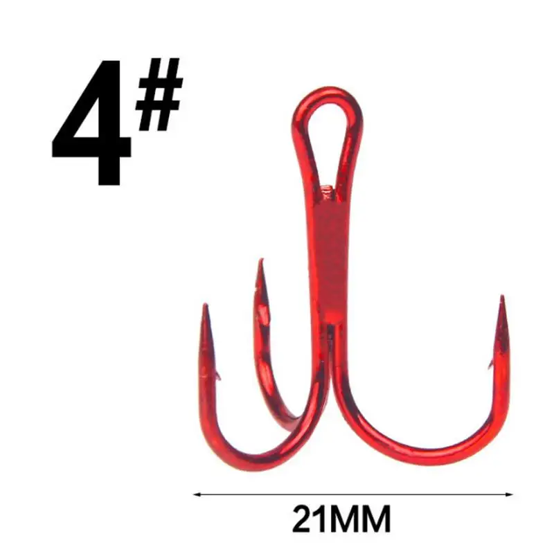 Приманка С рыболовным крючком 2#4#6#8# тройные Крючки красный никель черный никель белые никелевые Высокоуглеродистая сталь 20 шт./кор. тройные Крючки - Цвет: 10