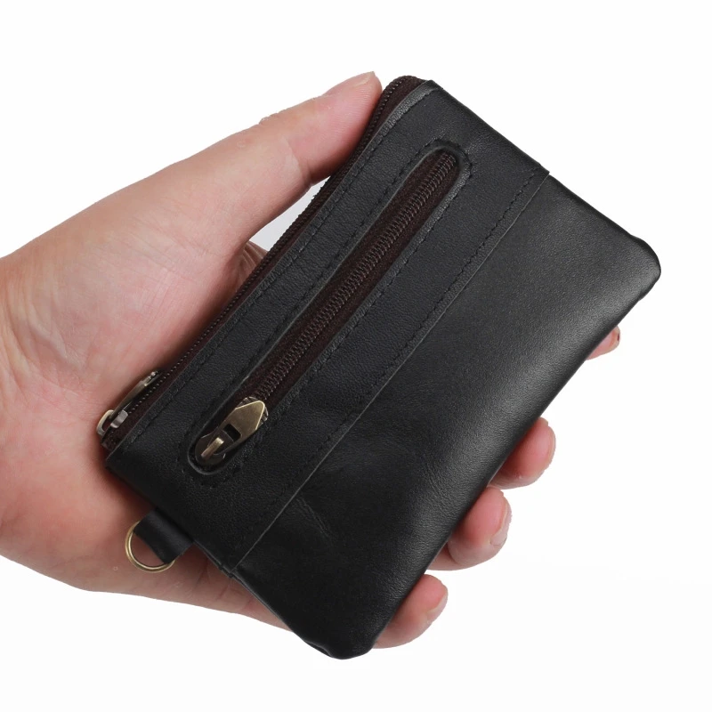 

Retro Leather Coin Purse First Layer Leather Men's Wallet Fashion Casual Zipper Multi-Card Card Package Card Holder