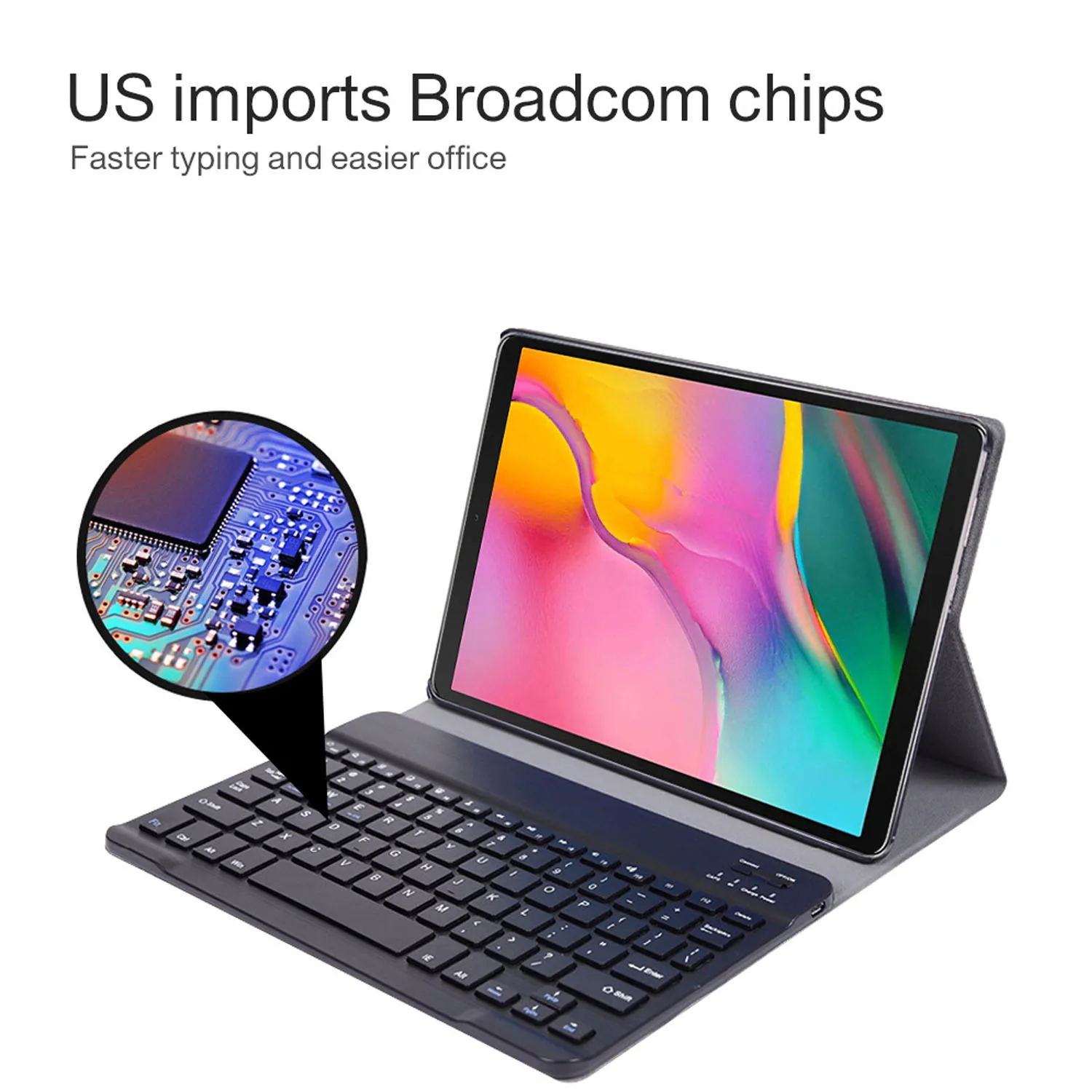 

Besegad Bluetooth Keyboard Case 2 in 1 PU Leather Cover Skin Protector with Backlights for Samsung Galaxy Tab A 10.1 T510 T515