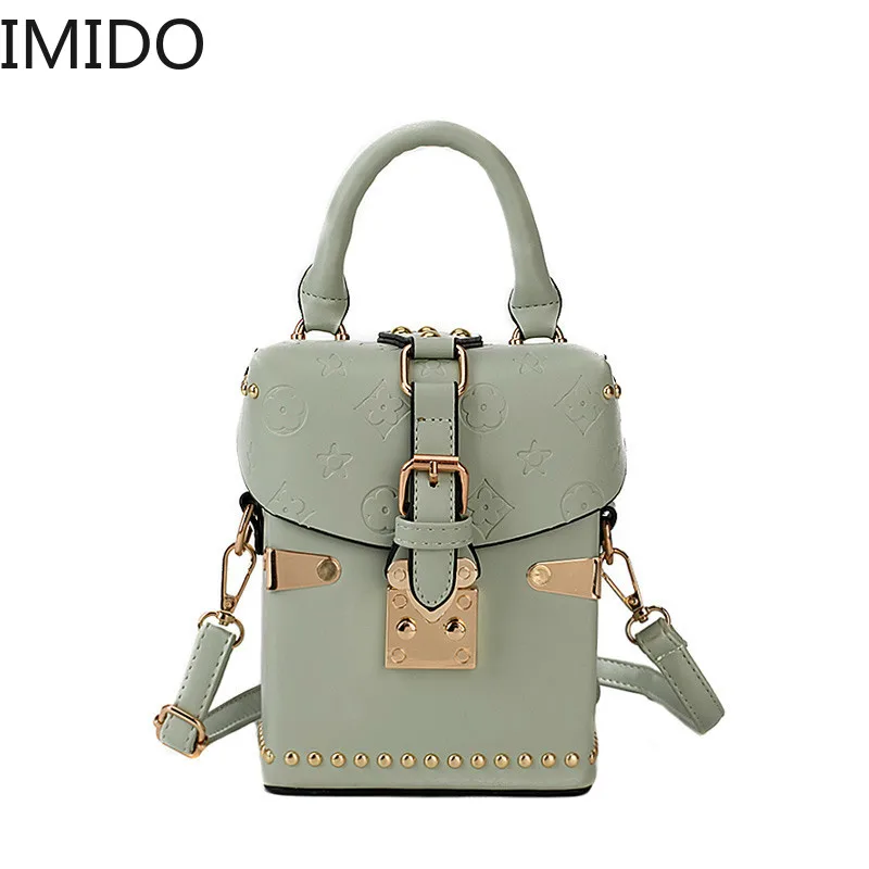 

IMIDO 2019 Crossbody Bags for Women Handbags Luxury Handbag Bags Designer Rivet Box Vintage Shoulder Bag Sac A Main Evening Bag