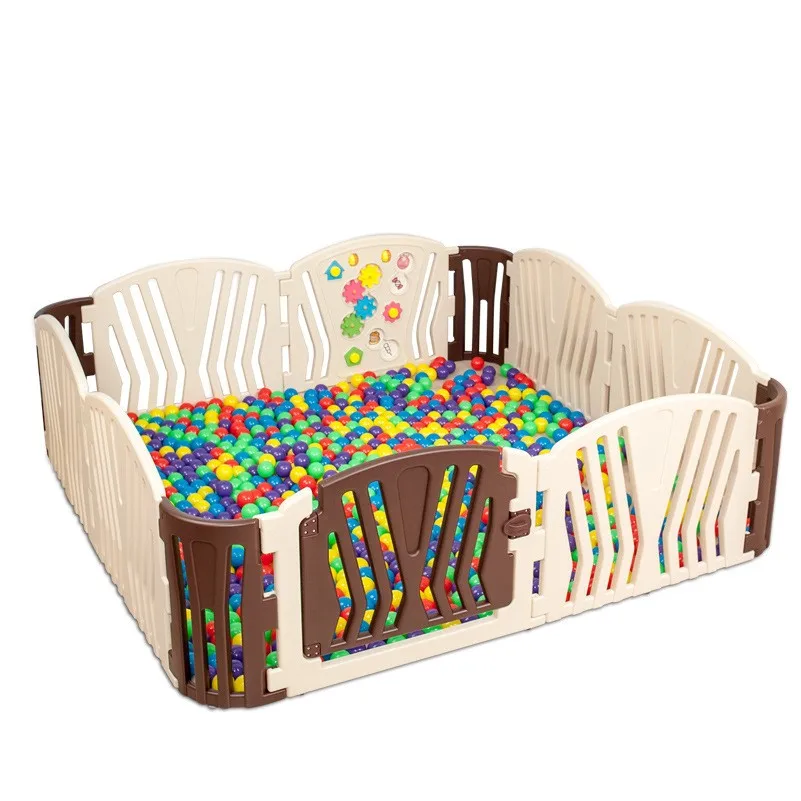 

Coffee Baby Playpens Indoor Baby Kids Activity Gear Fence Environmental Protection Safe Baby Learn Walking Play Fence For Boy