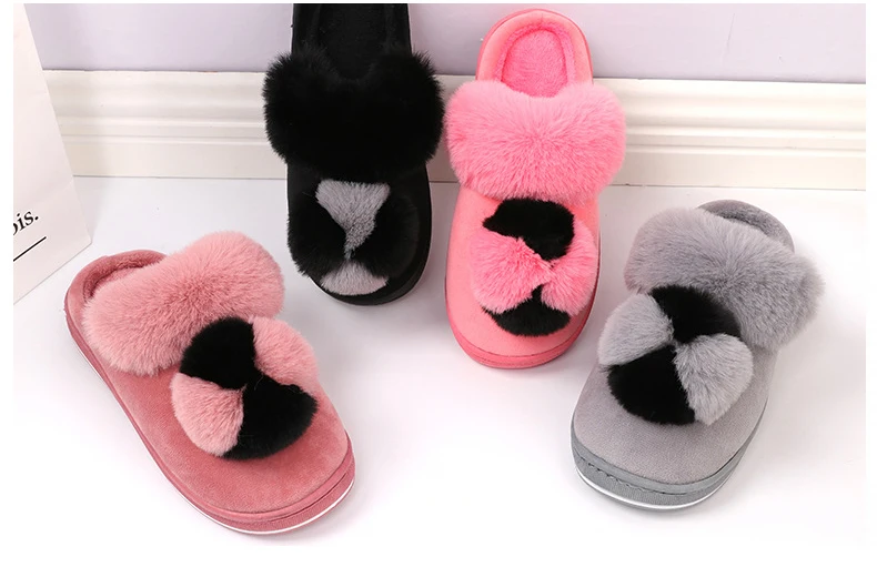 2018 New Non-Slip Home Plus Velvet Thickening Cotton Slippers Women Woman Slippers For WomenM8G88 (1)