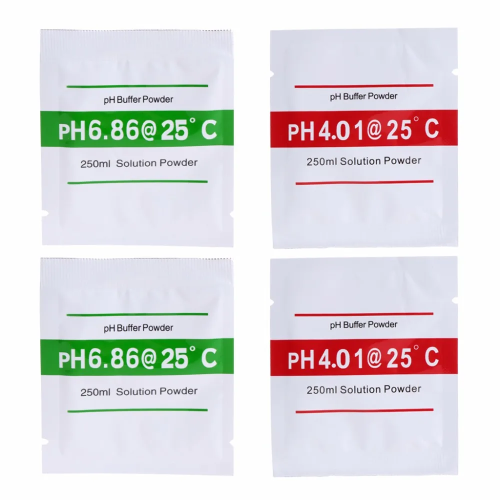 

4 Pcs PH Buffer Solution Powder PH For Test Meter Measure Calibration 4.01 6.86
