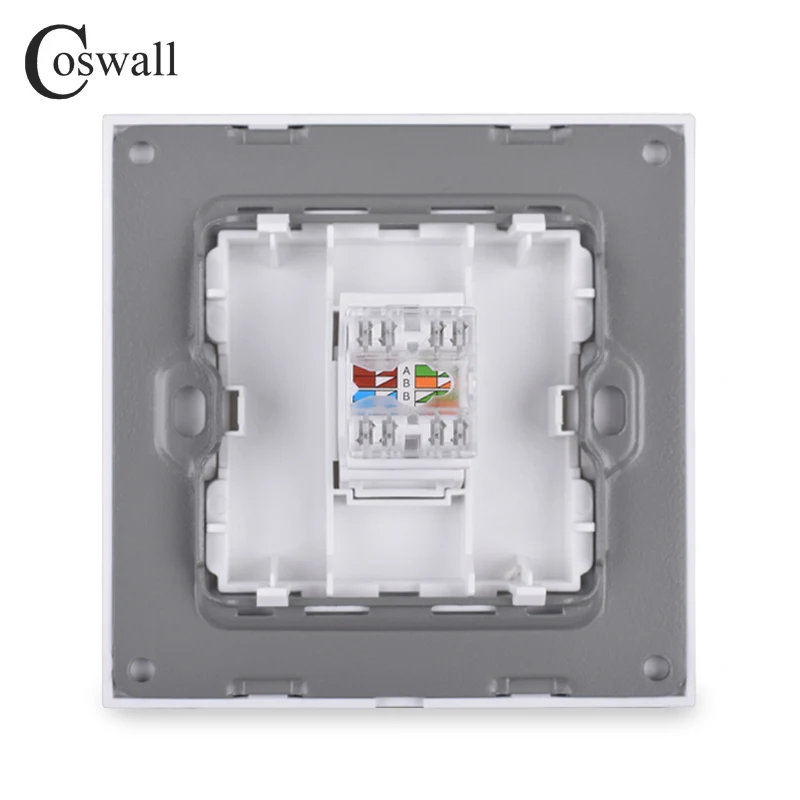 Розетка Coswall RJ45 со стеклянной панелью 1 комплект разъем для подключения к