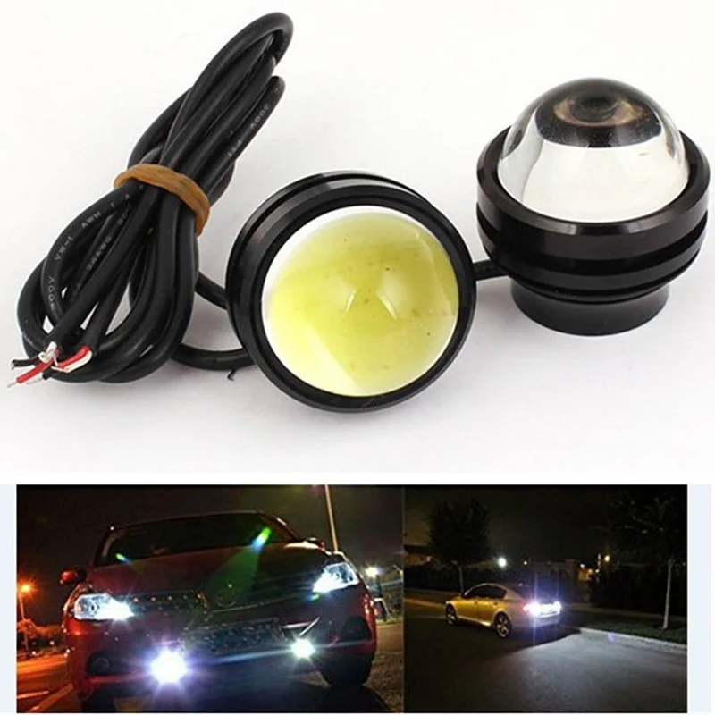 2Pcs DC 12V 15W Automobile Car Led Lens Fog Lamp eagle Eye Refit Fish eye Fog Lamp Hawk Eagle Eye Moto Daytime Running Light DRL