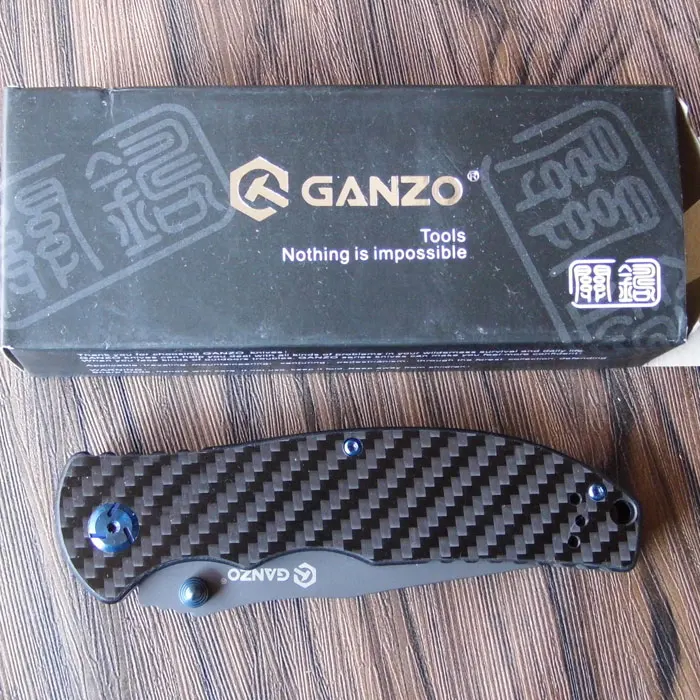 Ganzo G7503-CF Firebird F7503-CF 58-60HRC 440C Лезвие CarbonFiber ручка складной нож для выживания на открытом воздухе кемпинг тактический EDC