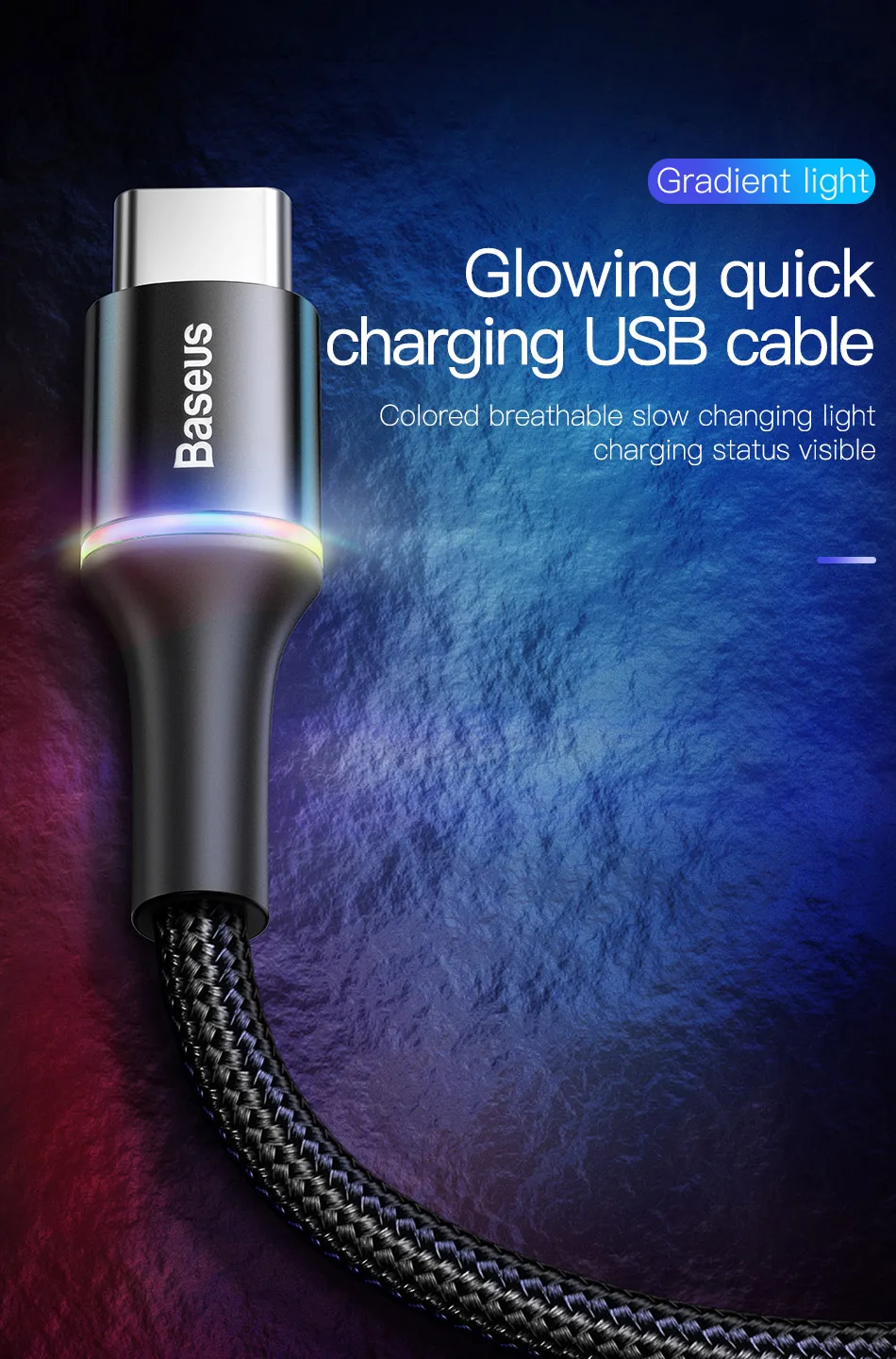 Baseus 3A usb type-C кабель для samsung S9 S10 Xiaomi Mi 9 OnePlus 6 6t быстрая зарядка USB-C USBC зарядный кабель type-C кабель для передачи данных