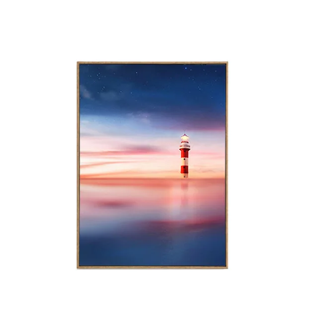 Scandinavian-Transparent-Photo-Frame-Sunrise-Landscape-Canvas-Painting-Aurora-Lighthouse-Wall-Picture-Seagull-Ocean-Poster-Decor.jpg_640x640 (1)