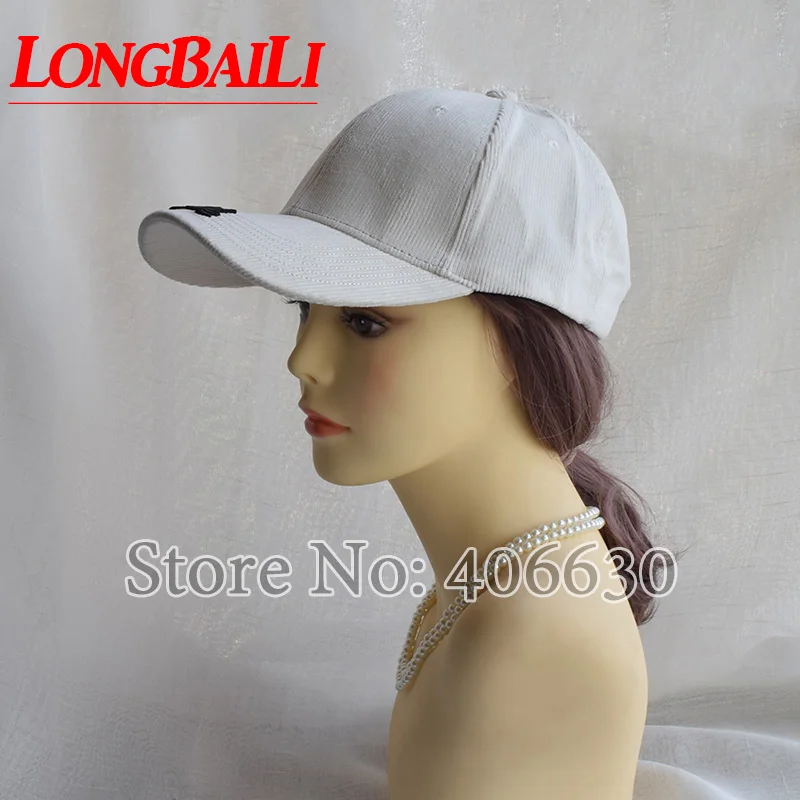 

LongBaiLi Corduroy High Quality White Baseball Hats Snapback Sport Caps Female BSDB064