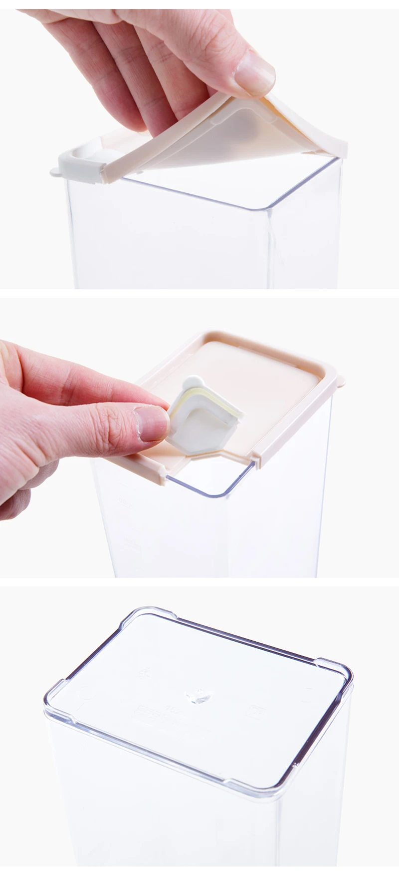 LIYIMENG 1620ML Kitchen Storage Box Transparent Sealed Box Moistureproof Sealing Food Preservation Plastic Fresh Pot Container B9