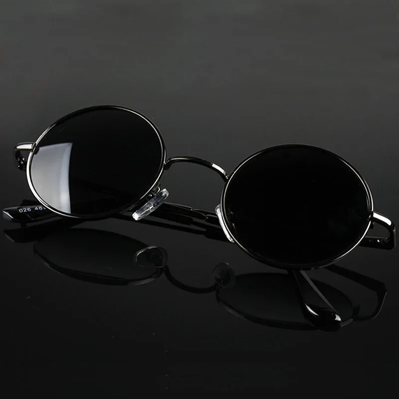 New Retro Round Polarized Sunglasses Men Women Luxury Brand Designer Metal Frame Black Lens Driving lady Sun glasses Uv400 | Аксессуары