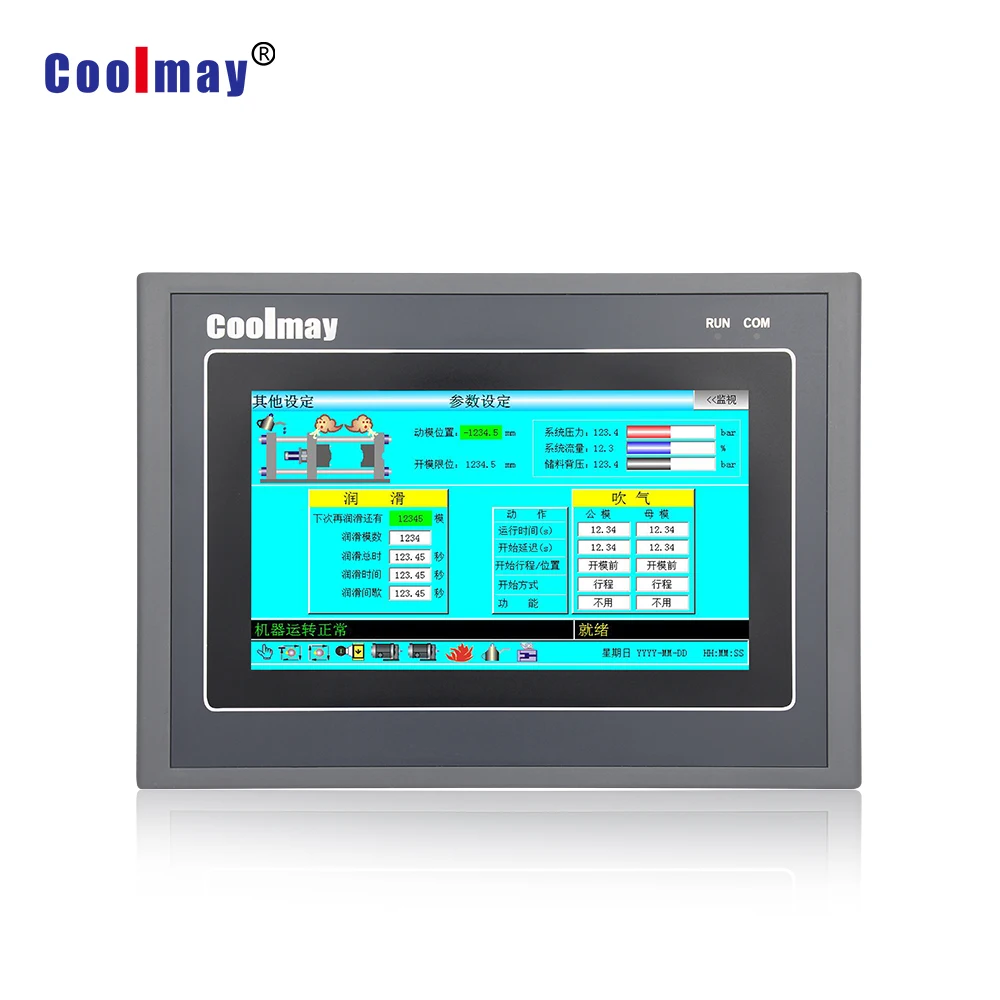 12DI 12DO relay outputs 7 inch hmi plc integrated thermocouple K analog temperature controller modbus tcp rtu protocol | Инструменты