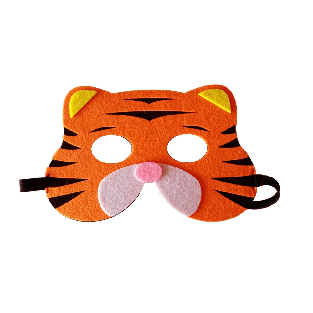 Маска супергероя, животные, лицо жирафа, тигра, Льва, зебры, маска для детей, Детский костюм на день рождения, Маскарадная маска для глаз, маскарадный костюм, Новинка - Цвет: Tiger baby