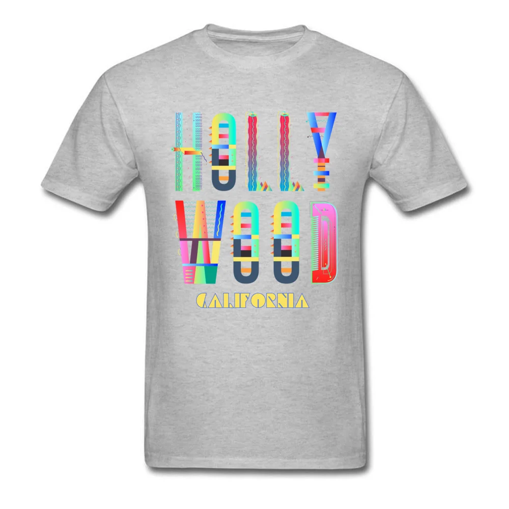 Slim Fit Leisure T Shirts Fitted Mother Day Short Sleeve Round Collar Tees Pure Cotton Men cosie Tee Shirts Wholesale Hollywood California funky artsy colorful fun souvenir design grey