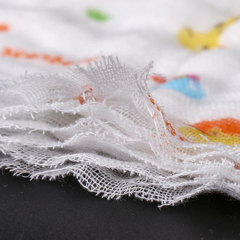  5pcs cotton gauze baby printed handkerchief saliva towel feeding cloth soft fluorescer-free 23*23CM