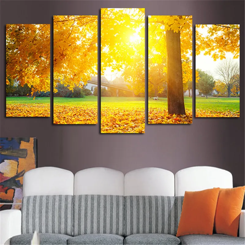 5Panel-Wall-Painting-Autumn-Sun-Shine-Leaves-Canvas-Modular-Art-Picture-Home-Decor-Living-Room-Posters (2)