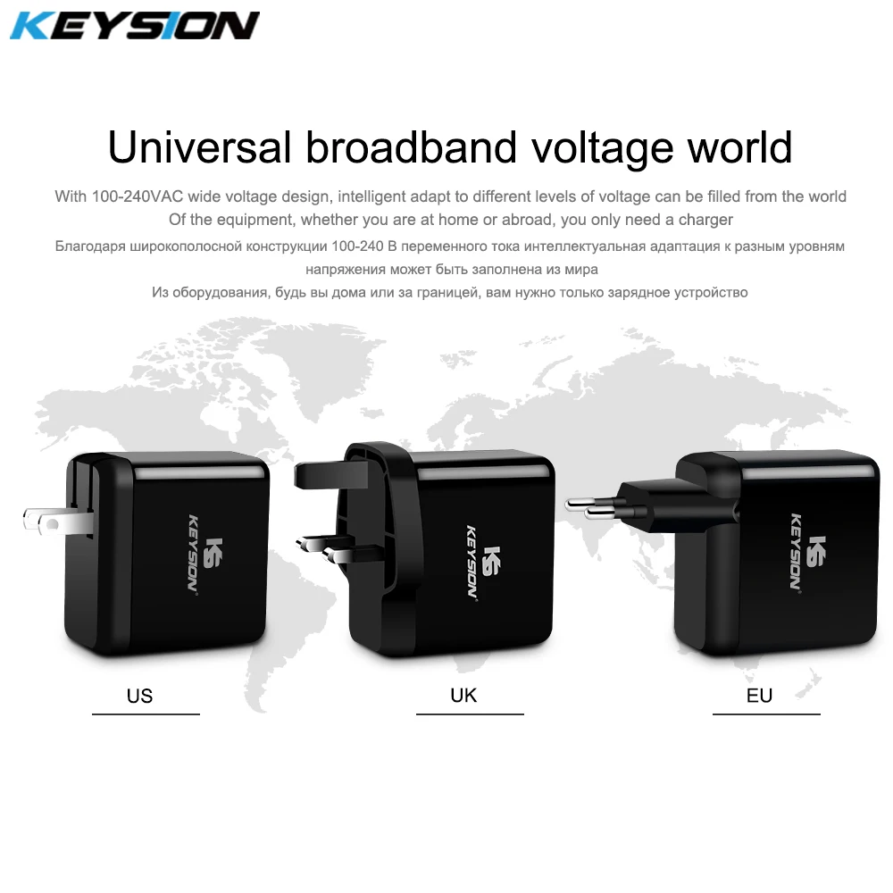 KEYSION устройство работающее от прикуривателя с 2 портами 36 Вт USB C