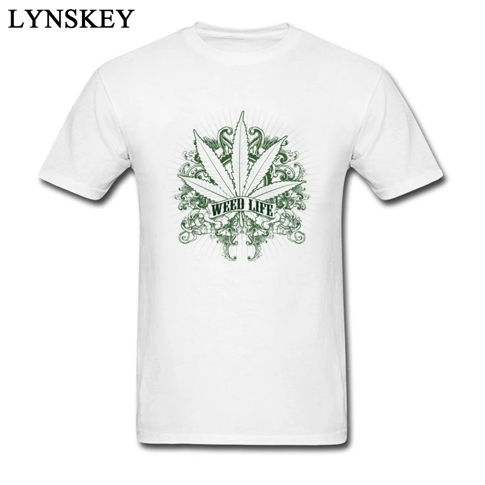 New Arrival Weed Design Life Men's T Shirt Retro Style Pattern Printed Clothing Cotton Tops & Tees Coupons