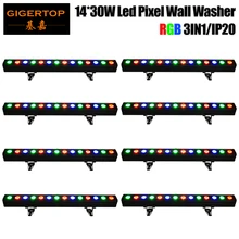 Цена со скидкой 450 Вт 14x30 Вт водостойкая светодиодная Пиксельная настенная шайба RGB изменение цвета свадебное здание сценический эффект стирка x 8