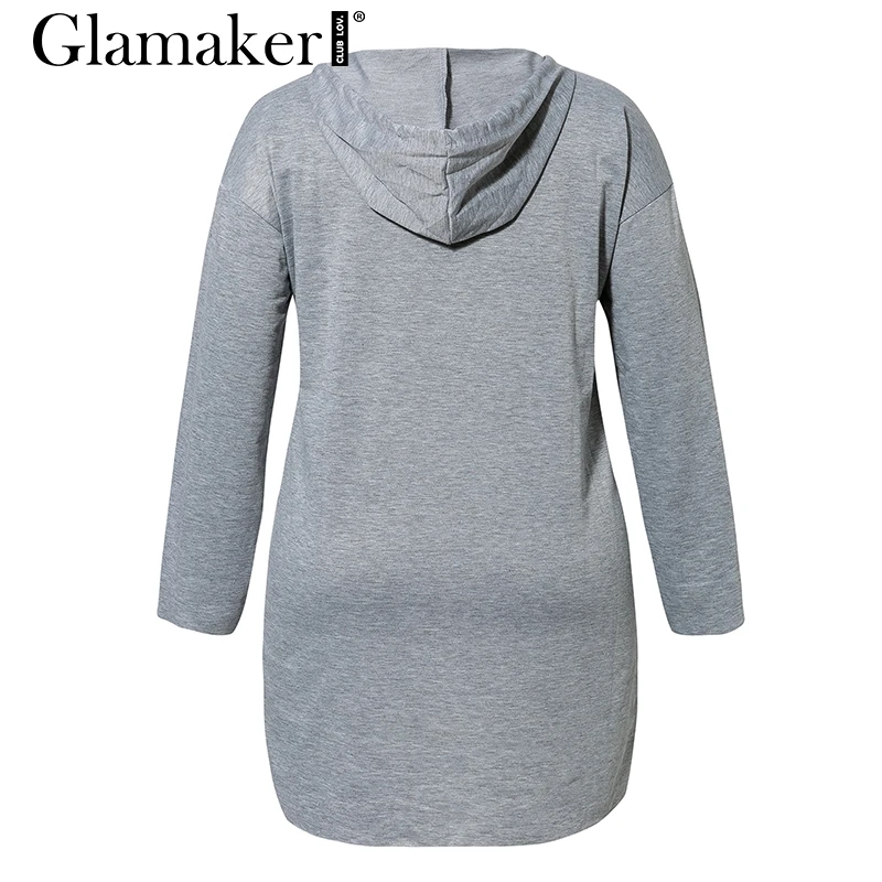 Женское трикотажное платье рубашка Glamaker черное повседневное мини большого