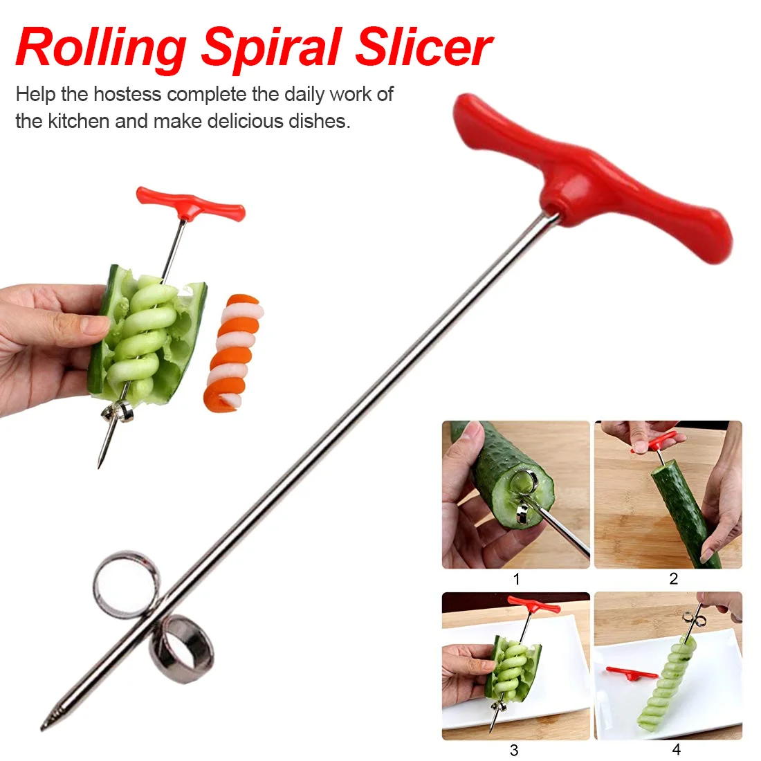 

Cooking Accessories Home Gadgets Spiral Slicer Cut Rotating Spiral Slicer Kitchen Vegetable Cutting Models Potato Carrot Cutter