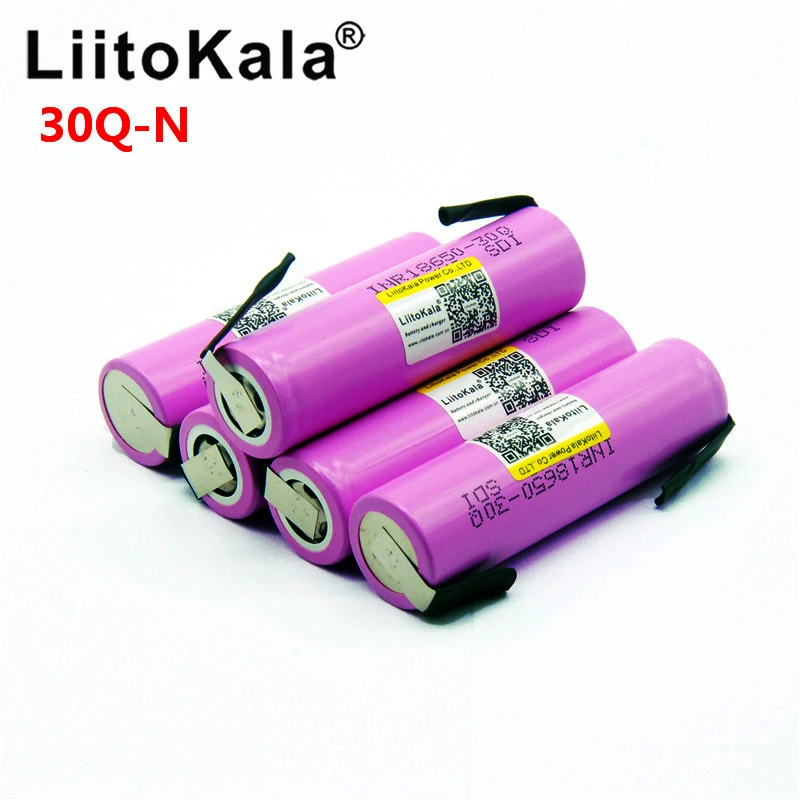 Litokala Оригинальная батарея 18650 INR18650 30Q 20A 3000mah литий-ионная аккумуляторная батарея 18650