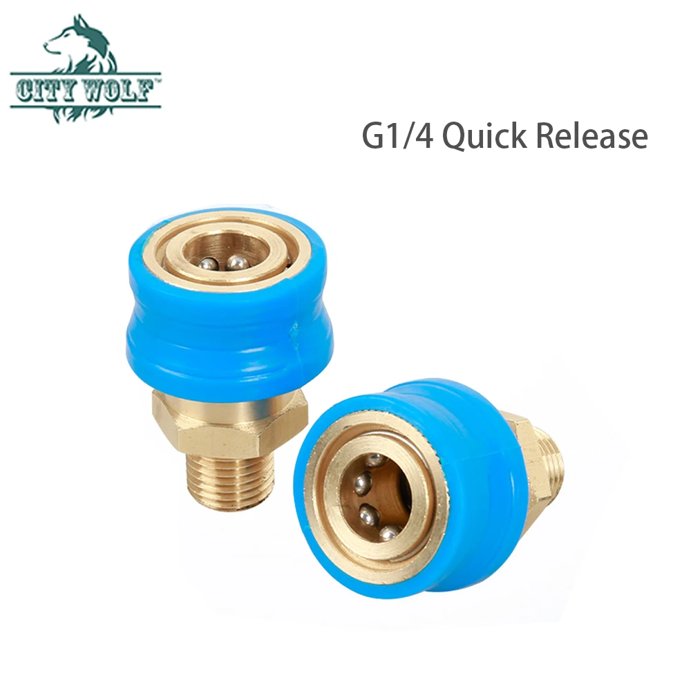 

High Pressure Washer brass adaptor blue cover G1/4 quick release 1/4 wire connector for spary gun snow foam lance city wolf