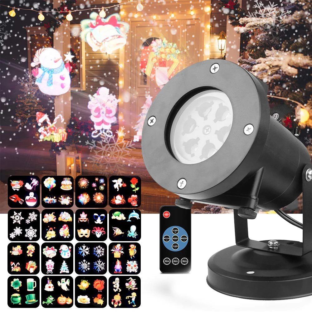 

Christmas Projetor Lights Comkes Snowflake Projector Light 12 Pattern Fairy Landscape Light Show Waterproof Spotlight